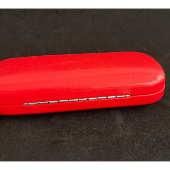 Valentino Cherry Red Eyeglasses Hard Eyeglass Case Leather Clamshell 6\